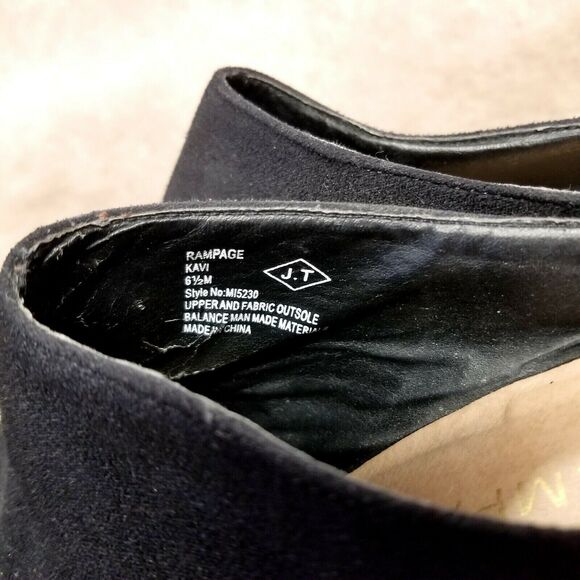 Rampage Womens Kavi  Size 6.5 Black  Fabric Slip On 3" Wedge Heel Mules - Picture 9 of 10